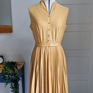 Vintage 1960s Gold Cocktail Swing Dress